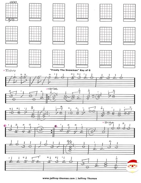 Frosty The Snowman Free Guitar Tab by Jeffrey Thomas