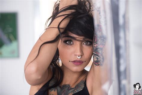 Fishball Suicide Pierced Nose Brunette Hands In Hair Armpits Face