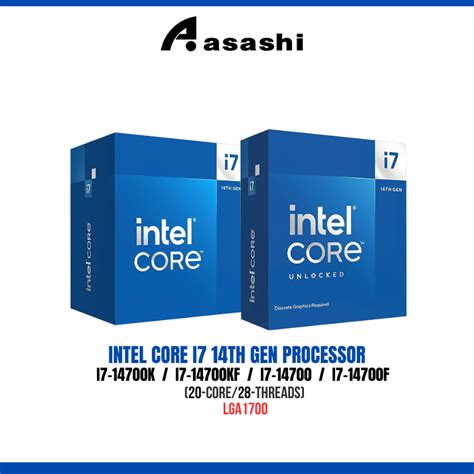 Intel Core I7 14700K I7 14700KF I7 14700 I7 14700F 20 Core 28