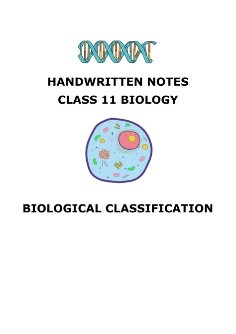 Solution Handwritten Notes For Class Biology Biological