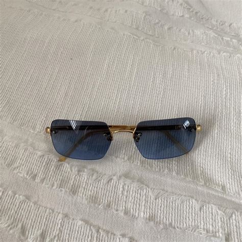 Vintage Armani Blue Tinted Sunglasses In Very Good Depop