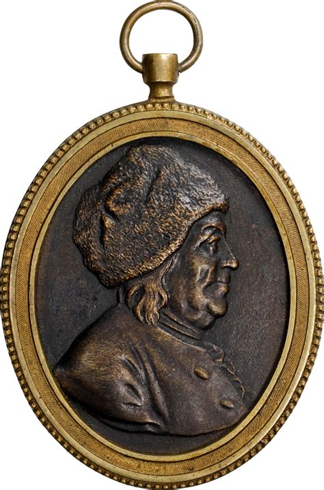 Ca 1780s Benjamin Franklin Portrait Medallion Cast Bronze In