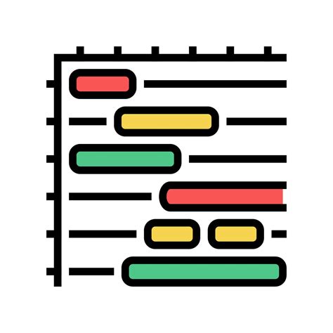 Gantt Chart Color Icon Vector Illustration 10222575 Vector Art At Vecteezy