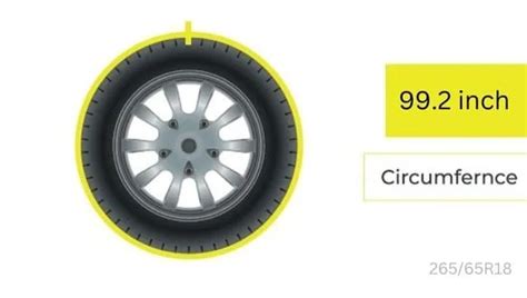 Tire Size 265/65r18 in inches - TABLE Chart