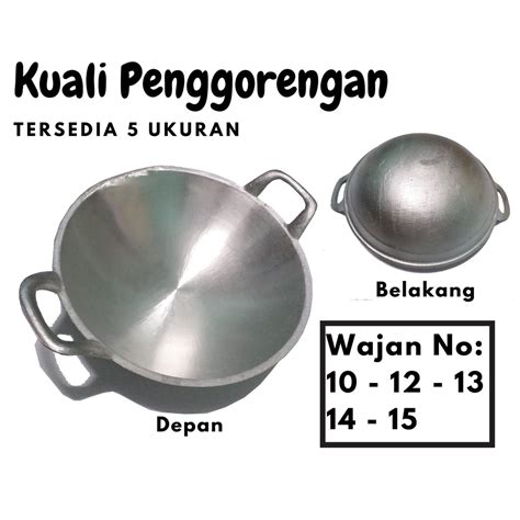 Jual Kuali Wajan Penggorengan Cekung Aluminium Cor Tebal No 10 15