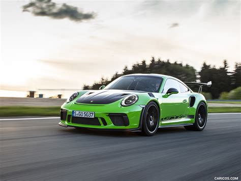 2019 Porsche 911 Gt3 Rs Weissach Package Color Lizard Green Front Three Quarter Wallpaper