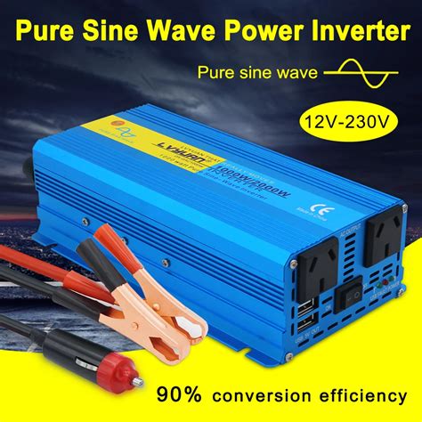 Inversor De Potencia De Onda Sinusoidal Pura 1000W 2000W Usb Dual Cc