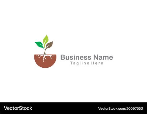 Plant green leaf seed company logo Royalty Free Vector Image