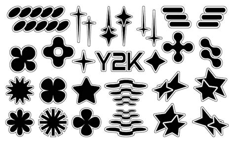 Premium Vector Set Of Abstract Retro Futuristic Y2k Elements And