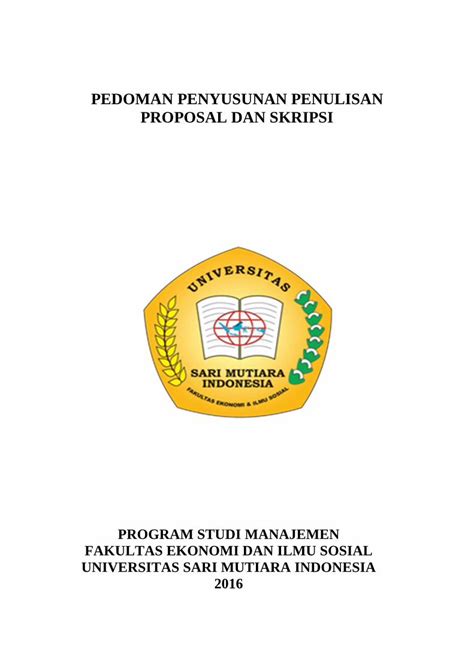 PDF PEDOMAN PENYUSUNAN PENULISAN PROPOSAL DAN SKRIPSI DOKUMEN TIPS