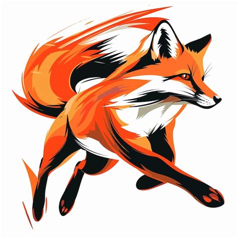 Premium Vector | A drawing of a fox with a white and orange coloring