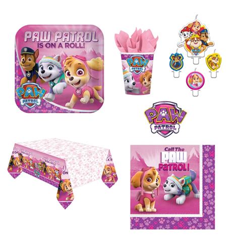 Kit F Tes Anniversaire Pat Patrouille Rose Serviettes Nappe Gobelets