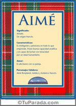 Aime: Cuál es el Significado y Origen del nombre ️
