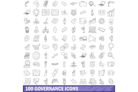 Governance Icons Set Outline Style Graphic By Ylivdesign