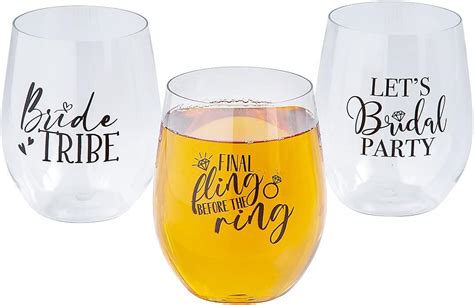 Fun Express Bachelorette Party Stemless Plastic Wine