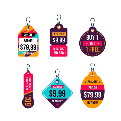 hanging tags vector collection. price tags design. label and sale tags