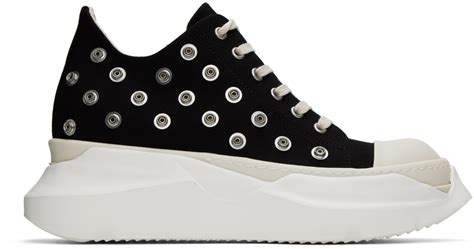 Rick Owens Drkshdw Black Abstract Low Sneakers Rick Owens Drkshdw