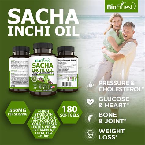 Biofinest Sacha Inchi Oil 550mg Supplement Omega 3 6 9 Vitamin A E