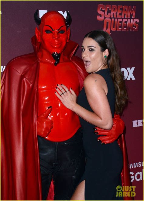 Lea Michele Cozies Up With The Red Devil At The Scream Queens Premiere Photo 3468280 Darren