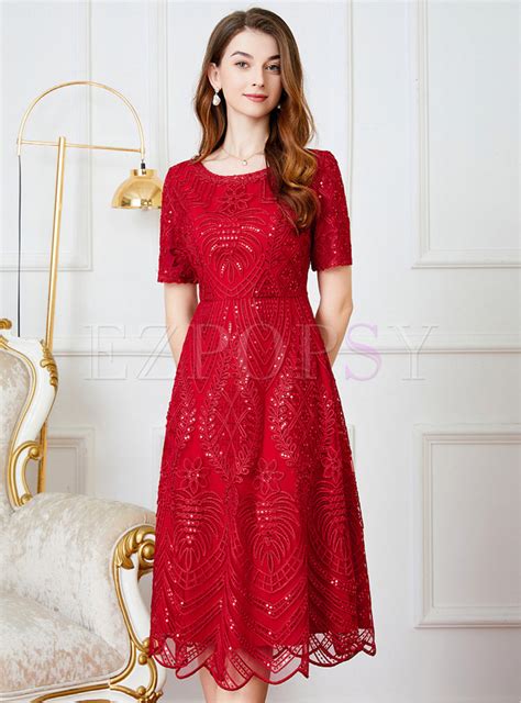 Dresses Skater Dresses Romantic Mesh Embroidered Skater Dresses