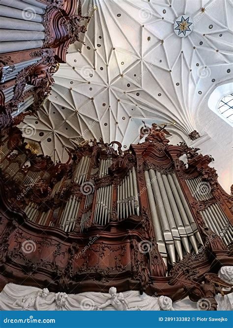 Organ Church Interior Worship Architecture Catholicism Holy God Stock