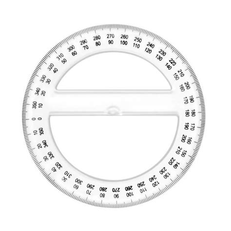 Xrhyy Transparent Round Degree Protractor Angle Measure Off