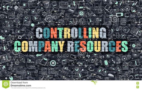 Multicolor Controlling Company Resources On Dark Brickwall Stock