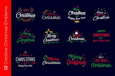 Merry Christmas Vector Christmas Bundle 12 Christmas Christmas