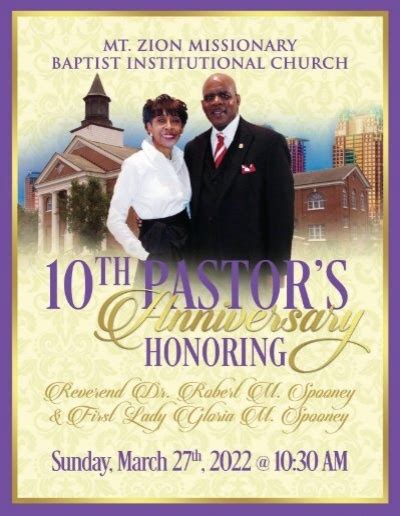 Mt Zion Mbic Dr Robert M Spooney 10th Pastoral Anniversary Program 3