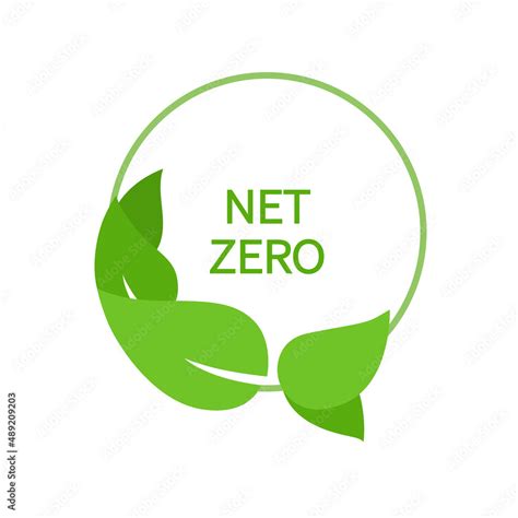 Net Zero Carbon Neutral Label Round Icon Vector Design Stock