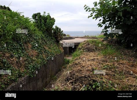 Remains Of A World War 2 Gun Emplacement Set Into The Cliff Face At