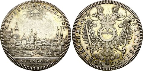 Nürnberg Stadt Taler Stadtansicht Titel Josephs II 1780 VF EF MA Shops