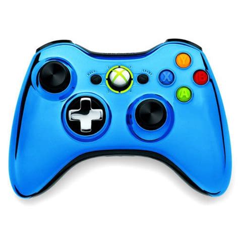 Геймпад XBOX360 и PC проводной. Хромированный Синий Аксессуары XBOX 360 ...