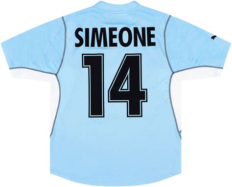 2001 02 Lazio Home Shirt Simeone 14 Very Good M