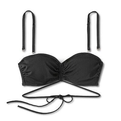 Women S Strappy Bandeau Bikini Top Shade Shore Black Dd Ebay