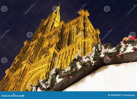 Strasbourg Cathedral during Christmas Time Stock Image - Image of ...