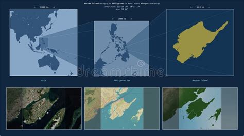 Mactan Island Philippines Location Diagram Yellow Stock Illustration