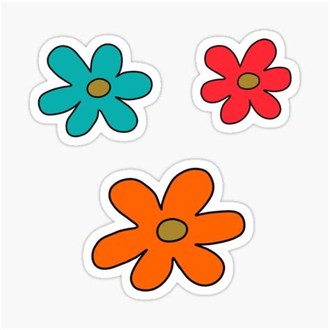 Goofy Colorful Mystery Machine Flowers Sticker By Helgavonschabbs