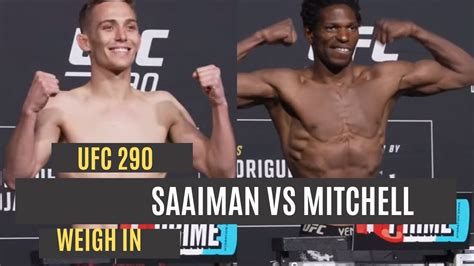 UFC Weigh In Cameron Saaiman Vs Terrance Mitchell YouTube