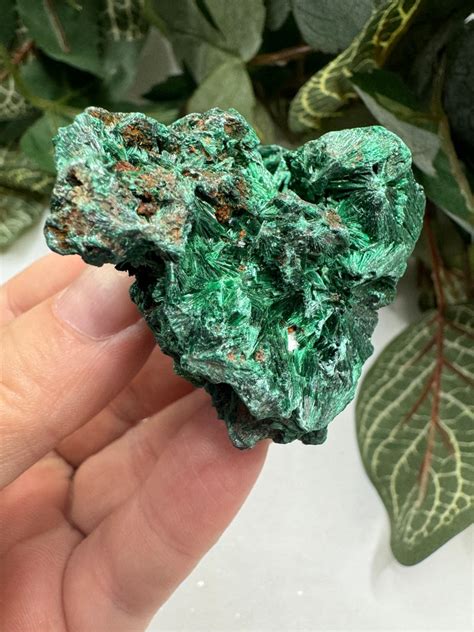 Raw Malachite Crystal Specimen, Velvet Malachite, Fibrous Malachite ...