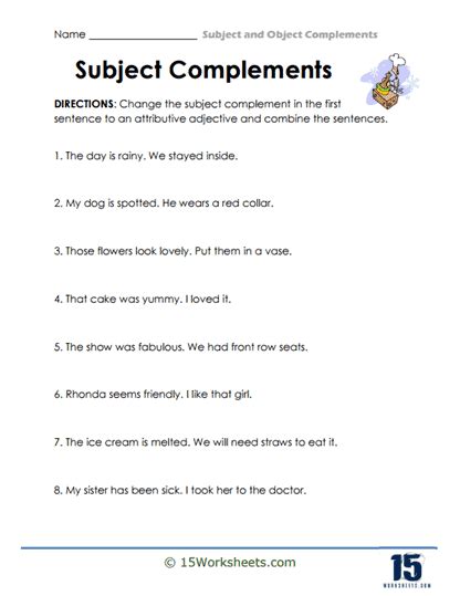 Subject And Object Complements Worksheets Worksheets