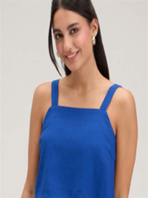 Buy 20dresses Blue Square Neck Regular Crop Top Tops For Women 23801874 Myntra