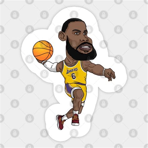 Lebron James Lakers #6 Cartoon - Lebron James Basketball Nba Cartoon ...