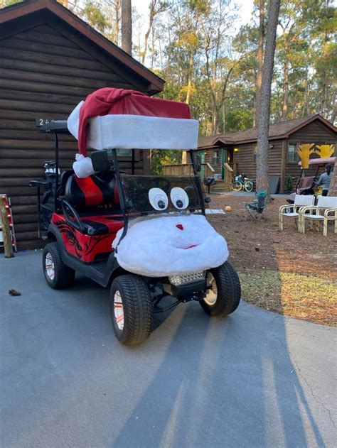 Santa Clause Decorated Golf Cart Golf Cart Decorations Christmas