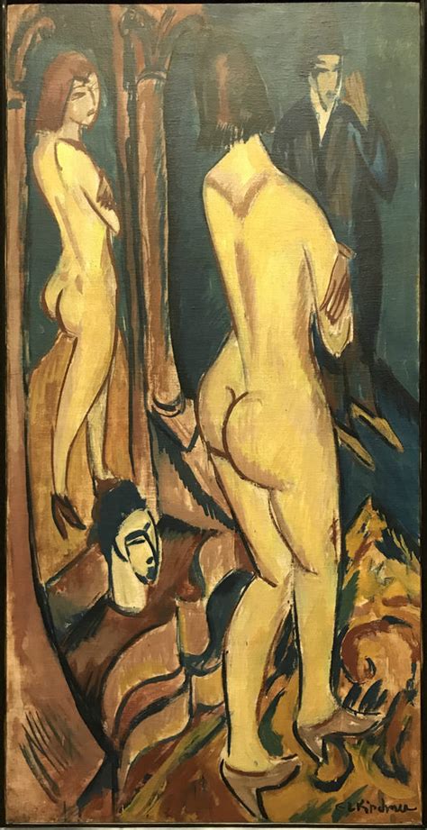 Ernst Ludwig Kirchner Nude Woman At A Mirror And A Male Figure NB This Artwork Was Not