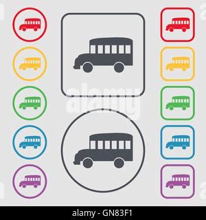 Vector Transportation Square Frame With Bus Car Boat Truck Card