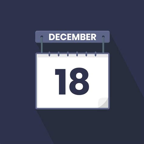 18th December calendar icon. December 18 calendar Date Month icon ...