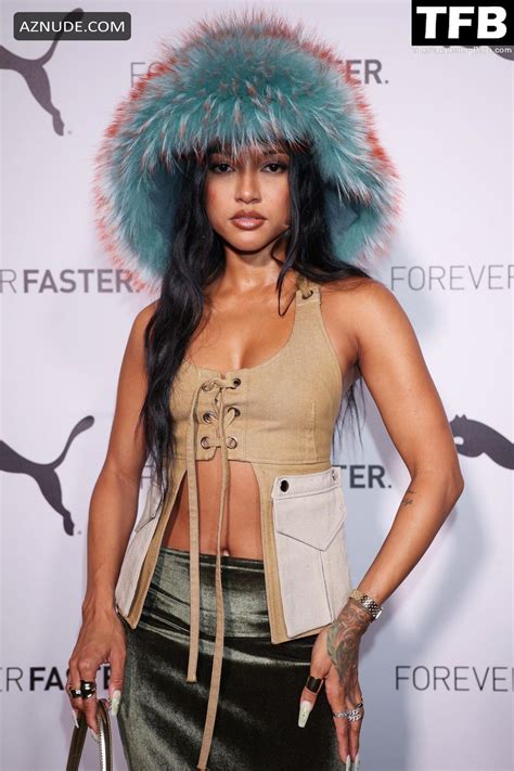 Karrueche Tran Sexy Seen Flaunting Her Hot Cleavage At The Puma After Party In New York AZNude