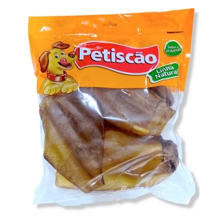 petisco 100 natural orelha bovina para cães pacote 5 unidades