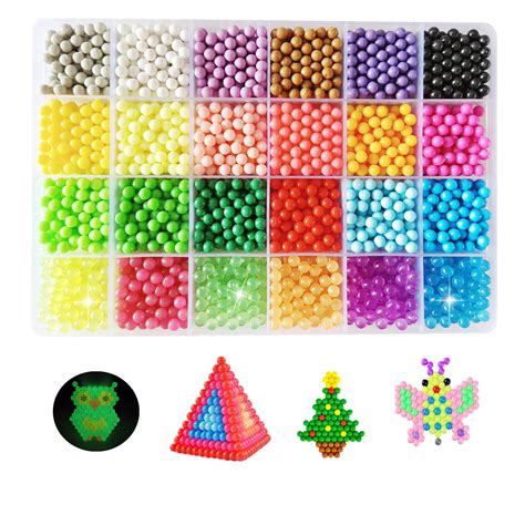 Vytung Water Fuse Beads Kit 3600 Beads 24 Colors 6 Glow In Dark Mega